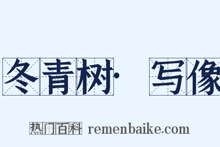 冬青树·写像是什么意思的图片